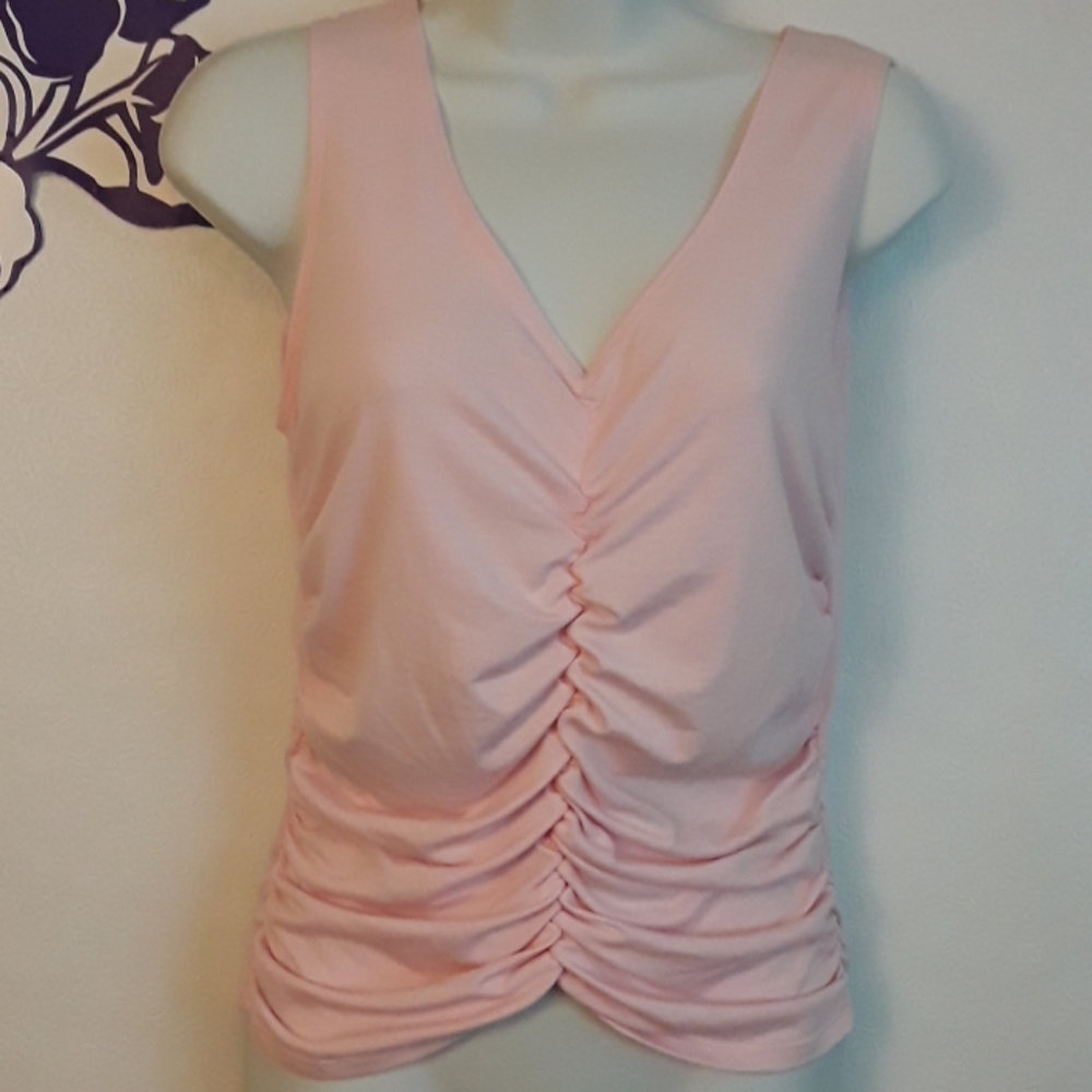 Kookla baby pink ruched sleeveless cami 0157